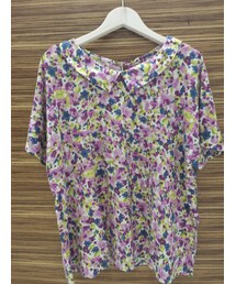 POU DOU DOU | 水彩画花プリントちび衿ブラウス(シャツ/ブラウス)