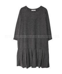 プリーツディテールドット柄ワンピース(ワンピース)