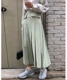 HOLIDAY＆HOLIDAY | mint green flare long skirt(スカート)