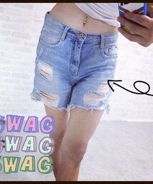 bubble bubble | 破損牛仔短褲(デニムパンツ)