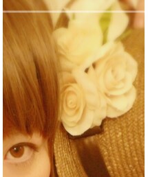 no brand | 個人制作者作/白薔薇4輪のコサージュブローチ(ブローチ/コサージュ)