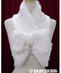 BABY,THE STARS SHINE BRIGHT | BABY, THE STARS SHINE BRIGHT/リボンのファーマフラー(オフ白)(マフラー)