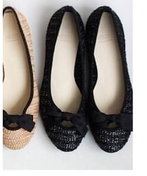 AREZZO | ストロー素材のキラキラリボンバレエシューズ(バレエシューズ)