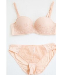 フラワーシシュウメッシュフルカップブラ&ショーツ(ブラ&ショーツ)