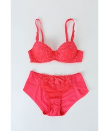 スカラップラインフラワー刺繍レースブラxショーツ(ブラ&ショーツ)