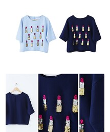 俏皮造型口紅上衣2色(Tシャツ/カットソー)