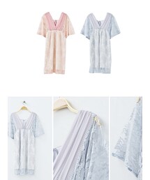 自在迷人V領蝶袖洋裝(ワンピース)