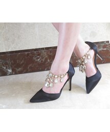 自信步伐寶石尖頭跟鞋(パンプス)