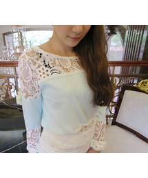 唯美色調雕花上衣(ニット/セーター)