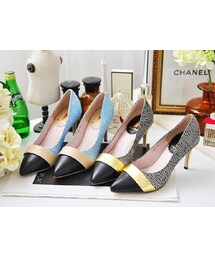 紐約街頭拚接跟鞋(パンプス)