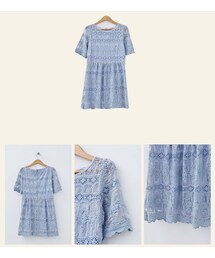 微糖甜心藍紋洋裝(ワンピース)