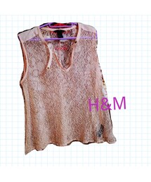 H&M | H&Mで買ったレースキャミ？ランジェリーっぽくTシャツの上から着てます(その他トップス)