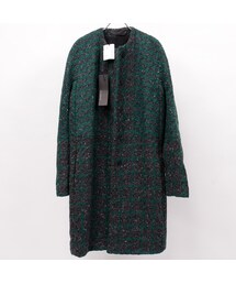 HAIDER ACKERMANNハイダーアッカーマン[14AW Wool Blend Houndstooth Coat/ノーカラーハウンドトゥースコート/36](ノーカラージャケット)