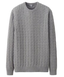 UNIQLO | コットンカシミヤケーブルクルーネックセーター(ニット/セーター)
