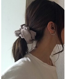 3coins | プレート付きのシンプルシュシュ♡(シュシュ)