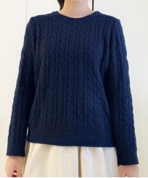 GU | ケーブル編みニット  紺(ニット/セーター)
