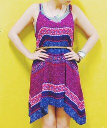 H&M | 圖滕棉麻細肩帶one piece(ワンピース)