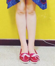 grace gift | 紅色真皮莫卡辛平底鞋(その他シューズ)