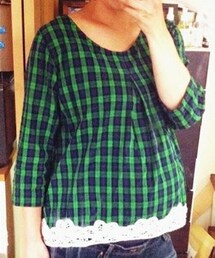 sunny clouds | バテンレース チェックブラウス(シャツ/ブラウス)