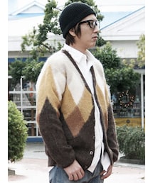 fuct | FUCT SSDD ファクト MOHAIR CARDIGAN 7700 ブラウンアーガイル(カーディガン/ボレロ)
