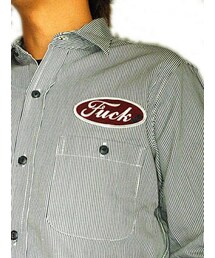 DEFSTEEZ. |  FCW HICKORY WORK SHIRT NAVY(シャツ/ブラウス)