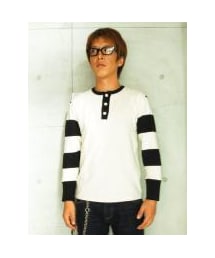 THE HIGHEST END | THE HIGHEST END TT-048 TON-UP HENLAY (BK/WH)(Tシャツ/カットソー)