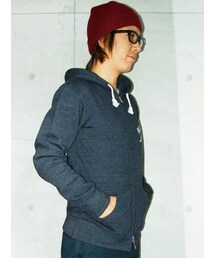 Kustomstyle So.Cal | KUSTOMSTYLE "GENTS" ZIP UP HOODIE HEATHER NAVY(パーカー)