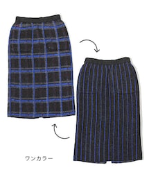 BLUE BLUE | ドラロンウールリバーシブルジャガードニットスカート／BLUE BLUE（ブルーブルー）(スカート)