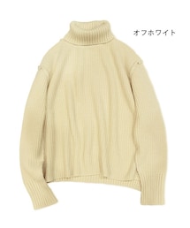salvy; | OVERSIZED TURTLE NECK SWEATER（オーバーサイズドタートルネックセーター）／salvy（サヴィー）(ニット/セーター)
