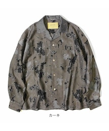 SEVEN BY SEVEN | OPEN COLLAR SHIRTS LS（オープンカラーシャツロングスリーブ）-Paint pattern JQ-／seven by seven（セブンバイセブン）(シャツ/ブラウス)