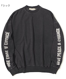 REMI RELIEF | 綿アクリル裏毛クルー（GIVE PEACE A CHANCE…）／REMI RELIEF（レミレリーフ）(スウェット)