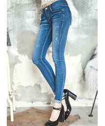 フィットダメージスキニージーンズ(デニムパンツ)