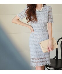 スリム総レースワンピース(ワンピース)