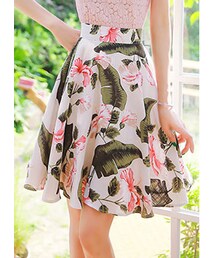 フラワーリネンボリュームスカート(スカート)