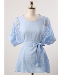 レーススリーブナチュラルブラウス(シャツ/ブラウス)