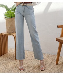 さわやかブルーストレートデニムパンツ(デニムパンツ)