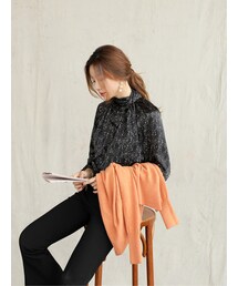 ダイヤパターンラグジュアリーボウタイブラウス(シャツ/ブラウス)