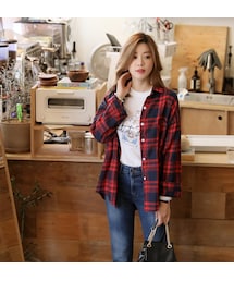 デイリーチェックカラーシャツ(シャツ/ブラウス)