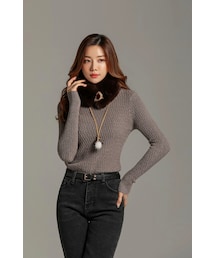 チェーンパターンタートルネックニット(ニット/セーター)