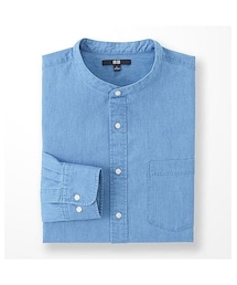 UNIQLO | デニムスタンドカラーシャツ（長袖）(シャツ/ブラウス)