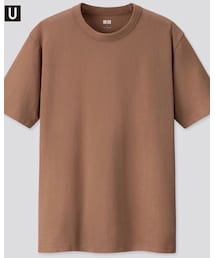 UNIQLO | クルーネックT（半袖）　35 BROWN(Tシャツ/カットソー)