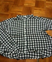 GU | チェックシャツ ショートフレアー(シャツ/ブラウス)