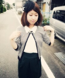 千鳥柄カーディガン(カーディガン/ボレロ)