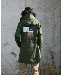 cielB シエルブ　バックパッチワーク付ミリタリーコート(ミリタリージャケット)