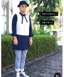ロングシャツと麻ベストで変なおじさんw | その他
