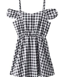 GRL | ギンガムチェックオフショルワンピース(ワンピース)