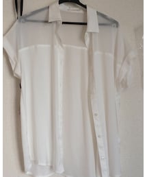 GU | シースルー切り替えシャツ(シャツ/ブラウス)