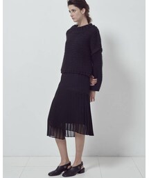 ELENDEEK | WOOL W PLEATS SKIRT ウールダブルプリーツスカート(スカート)