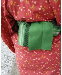 緑×博多／芯なし半幅 | 和装小物