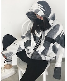 dwstyle | プリントドルマンスリーブジャケット(パーカー)